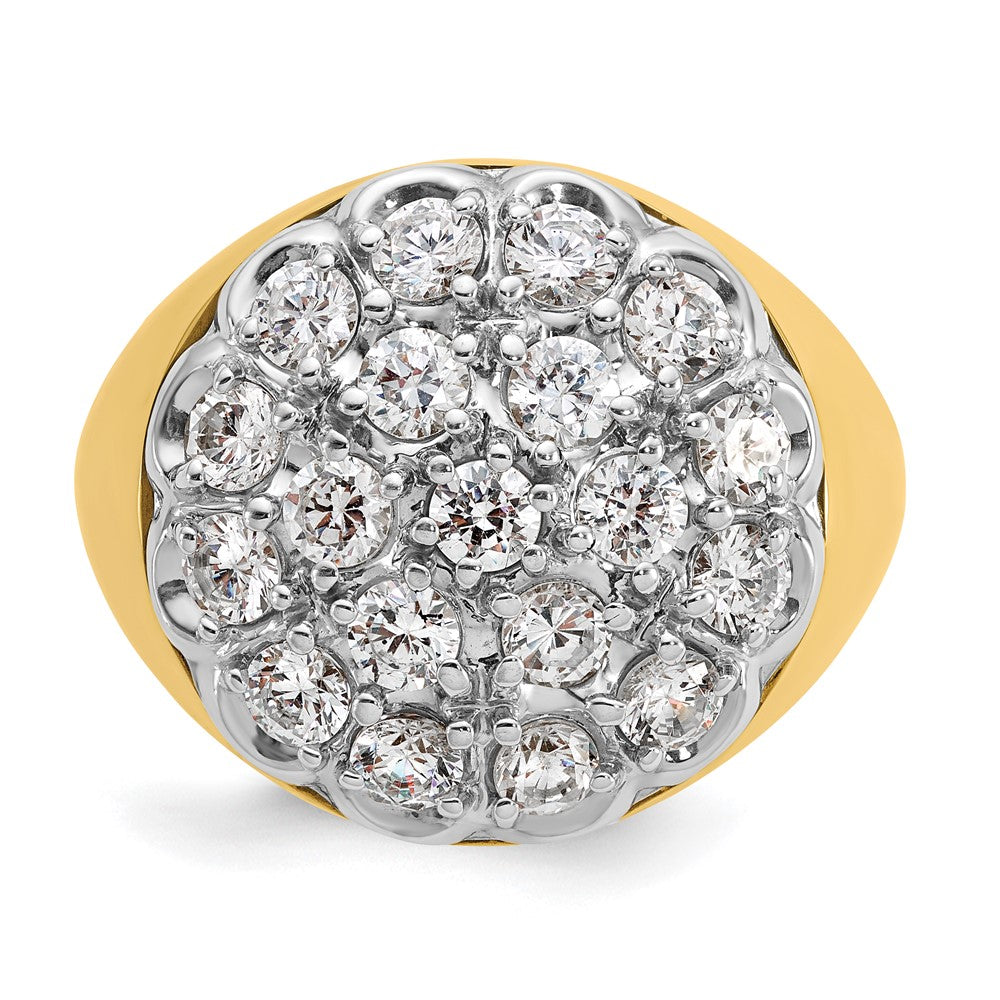 IBGoodman 14k Two-Tone 3 carat Lab Grown Diamond VS/SI+ G+ Complete Men's Cluster Ring