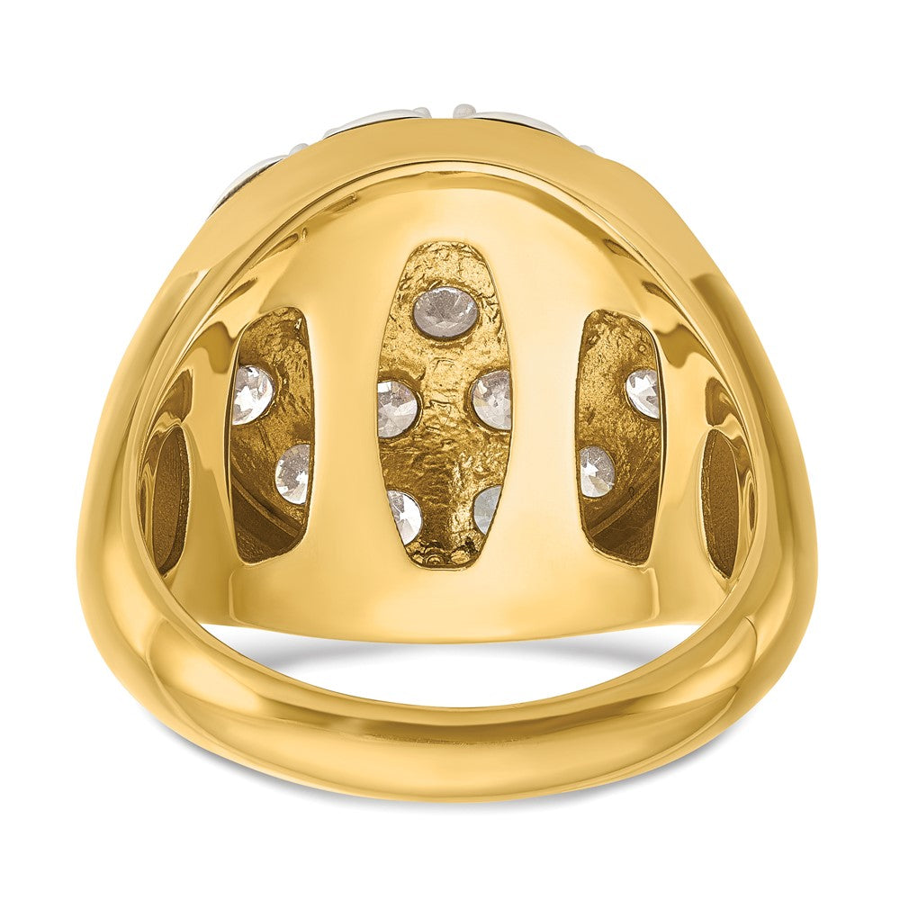 IBGoodman 14k Two-Tone 3 carat Lab Grown Diamond VS/SI+ G+ Complete Men's Cluster Ring