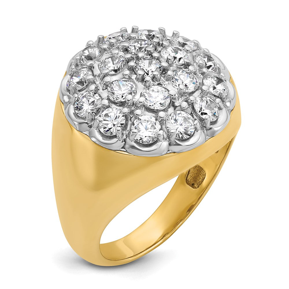 IBGoodman 14k Two-Tone 3 carat Lab Grown Diamond VS/SI+ G+ Complete Men's Cluster Ring