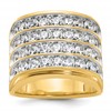 IBGoodman 14k with White Rhodium 3 3/4 carat Lab Grown Diamond VS/SI+ G+ Complete Four Row Men's Ring