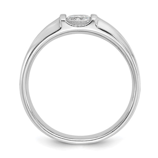 IBGoodman 14k White Gold 1/2 carat Lab Grown Diamond VS/SI+ G+ Complete Men's Ring