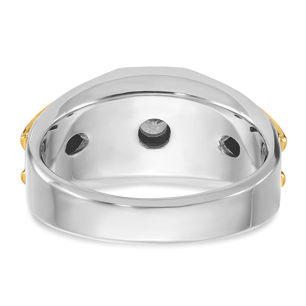 IBGoodman 14k Two-tone 1/2 carat Lab Grown Diamond VS/SI+ G+ Complete Polished Men's Ring