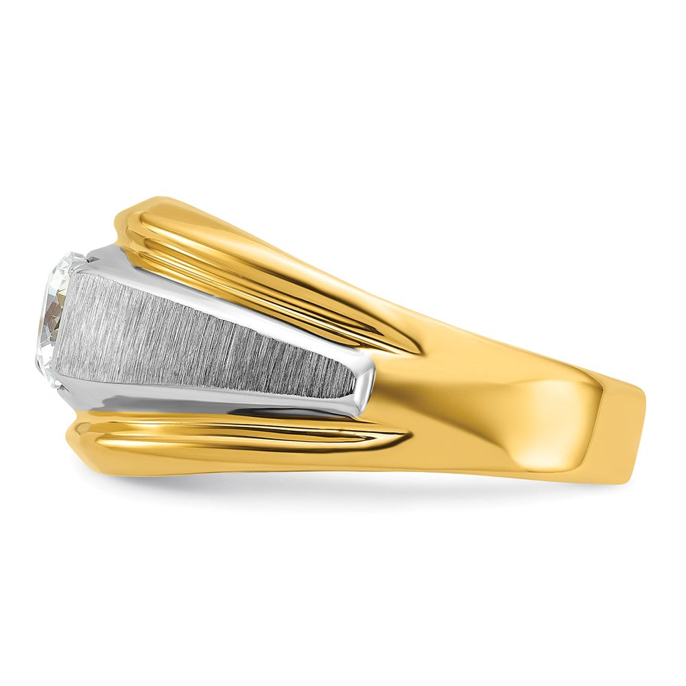 IBGoodman 14k Two-tone 1 carat Lab Grown Diamond VS/SI+ G+ Complete Polished and Brushed Men's Band