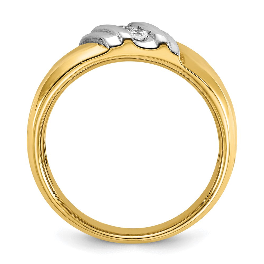 IBGoodman 14k Two-tone 1/6 carat Lab Grown Diamond VS/SI+ G+ Complete Polished Men's Ring
