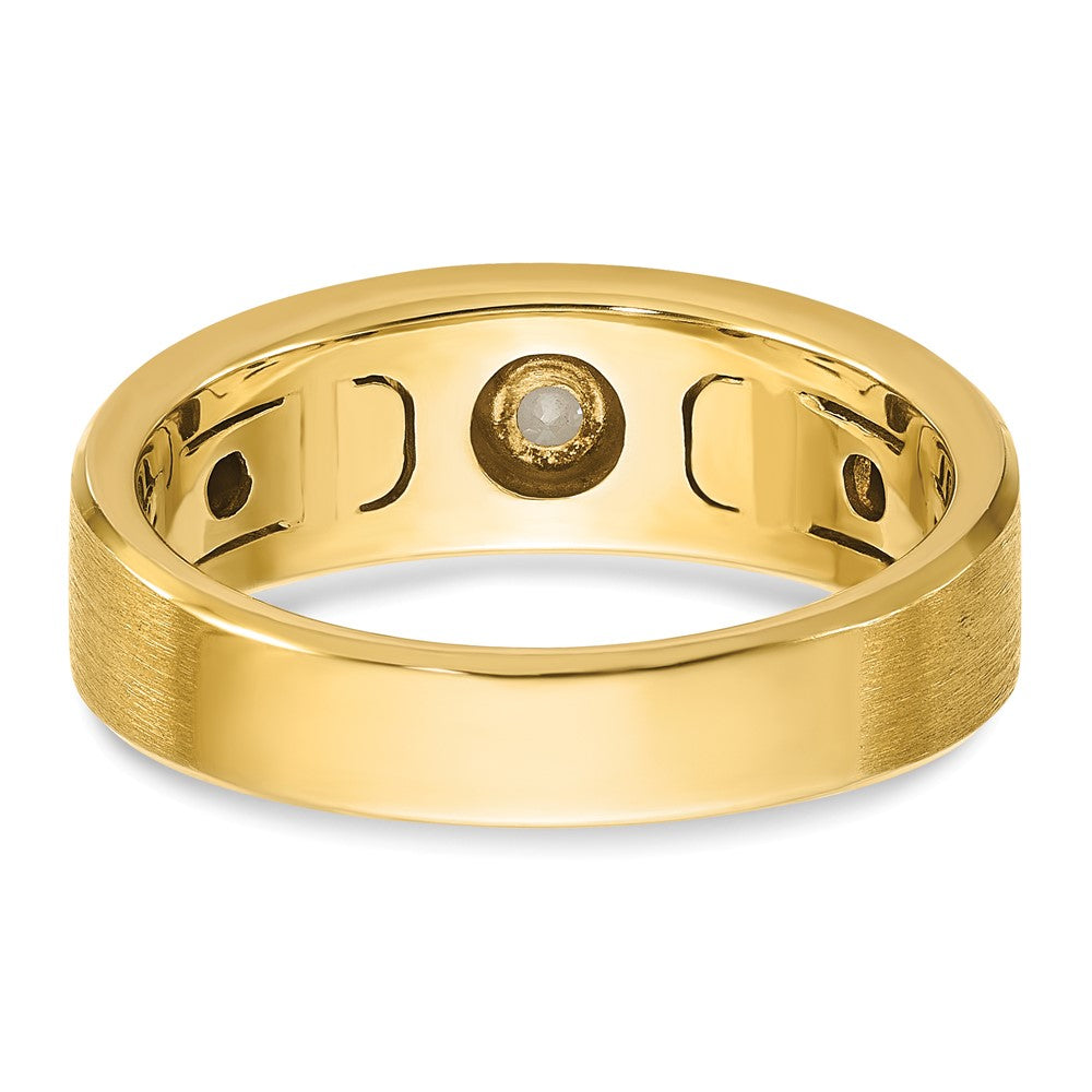 IB Goodman 10k Two-tone Mens Polished and Satin 1/10 carat Diamond Complete Ring