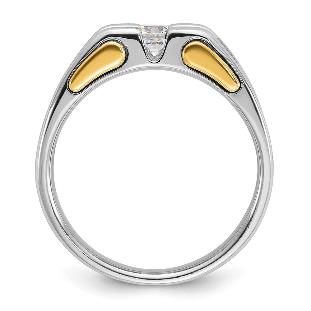 IBGoodman 14k Two-tone 1/2 carat Lab Grown Diamond VS/SI+ G+ Complete Men's Ring