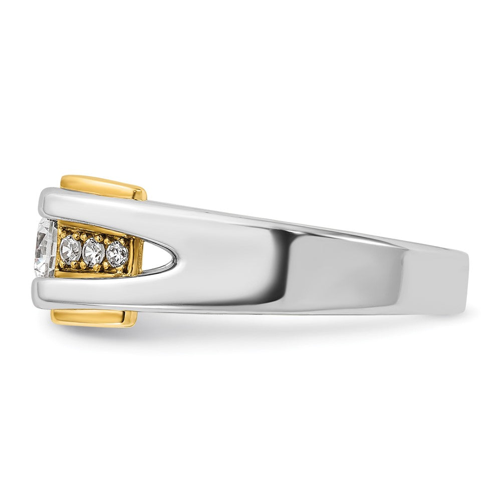 IBGoodman 14k Two-tone 1/2 carat Lab Grown Diamond VS/SI+ G+ Complete Men's Ring