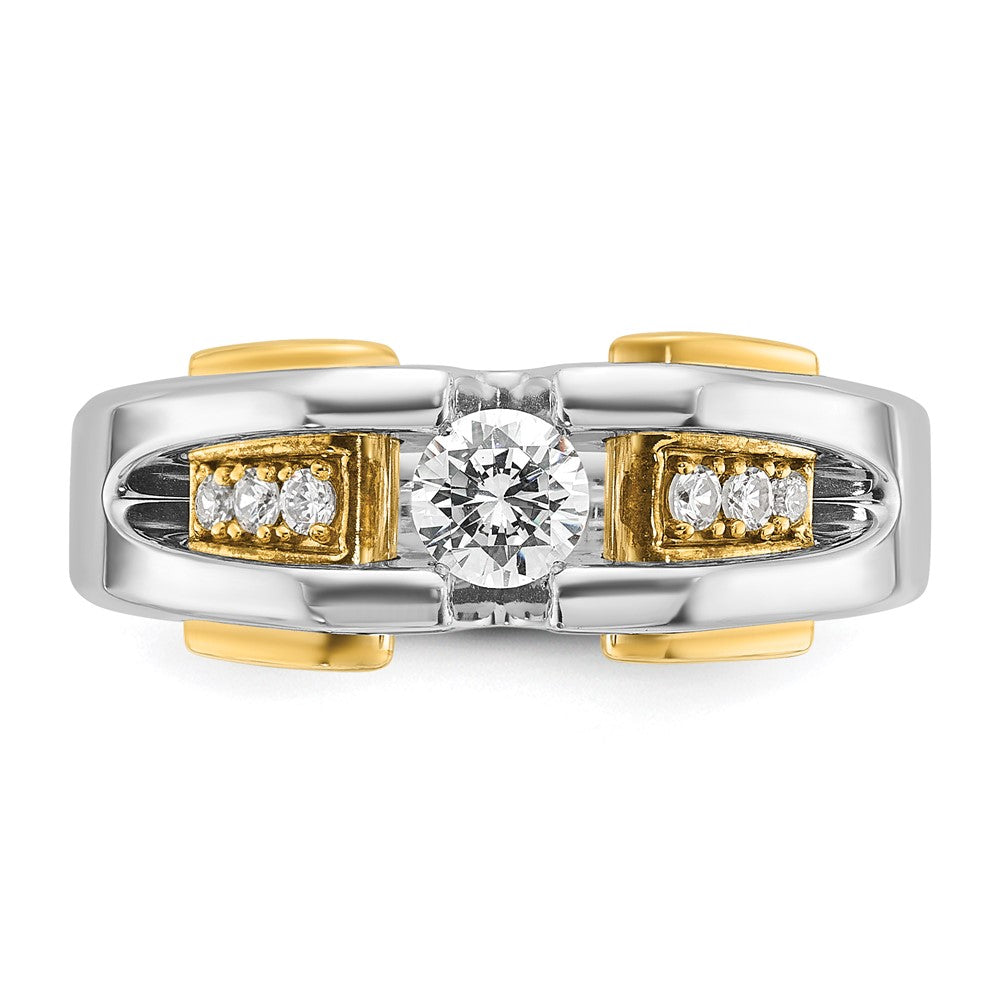 IBGoodman 14k Two-tone 1/2 carat Lab Grown Diamond VS/SI+ G+ Complete Men's Ring