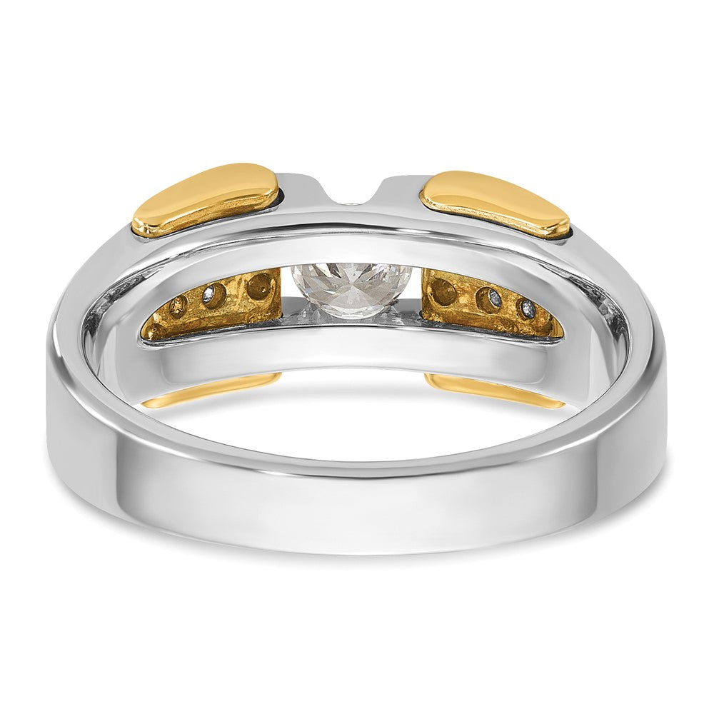 IBGoodman 14k Two-tone 1/2 carat Lab Grown Diamond VS/SI+ G+ Complete Men's Ring
