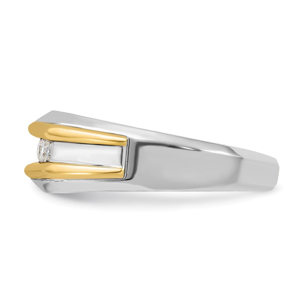 IBGoodman 14k Two-tone 1/4 carat Lab Grown Diamond VS/SI+ G+ Five Stone Complete Polished Men's Ring
