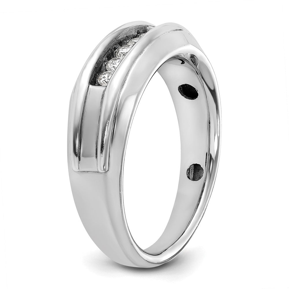 IBGoodman 14k Two-tone 1/4 carat Lab Grown Diamond VS/SI+ G+ Five Stone Complete Polished Men's Ring