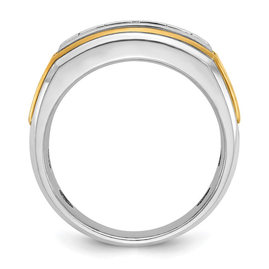 IBGoodman 10k Two-tone Men's Polished 5-Stone 1/2 Carat A Quality Diamond Ring