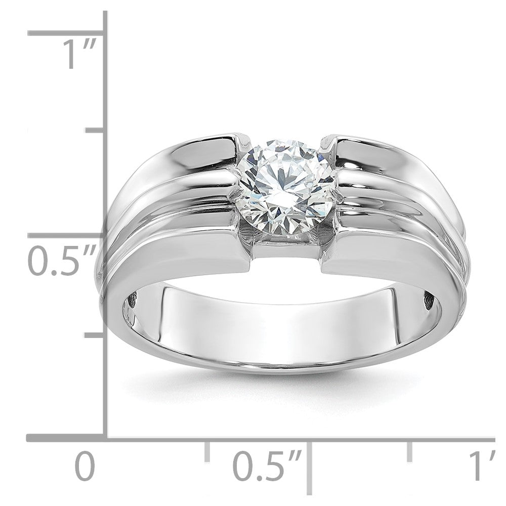 IBGoodman 14k White Gold 1 carat Lab Grown Diamond VS/SI+ G+ Complete Men's Ring