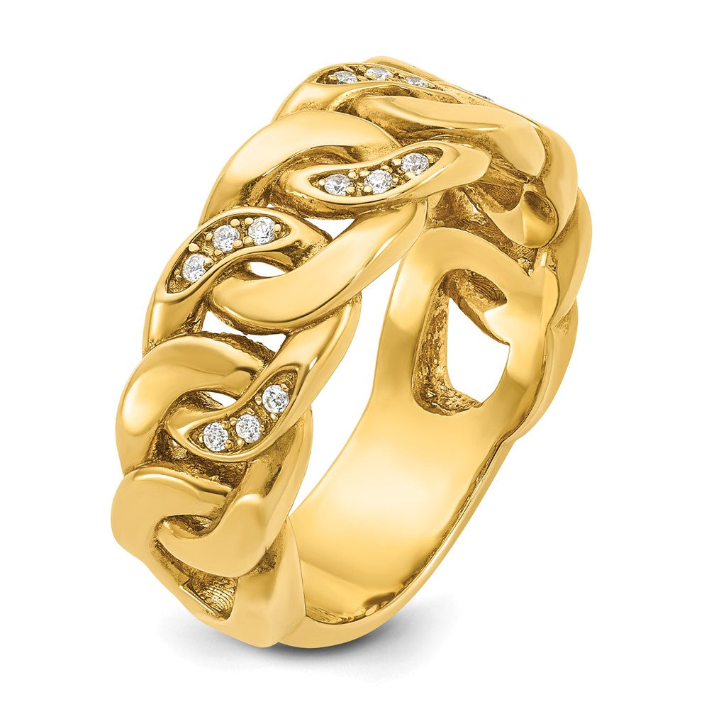 10k IBGoodman Men's Link Design Diamond Complete Ring
