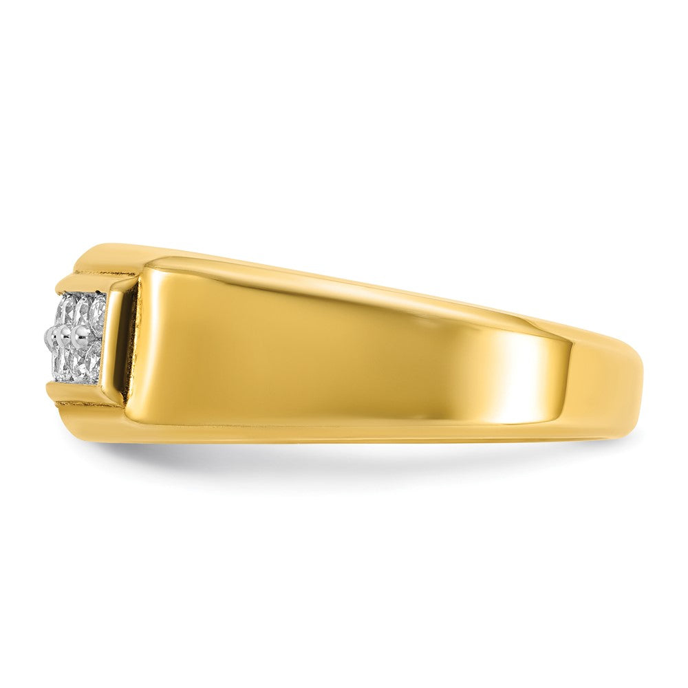 10k IBGoodman Men's Polished 2-Row Ring Mounting
