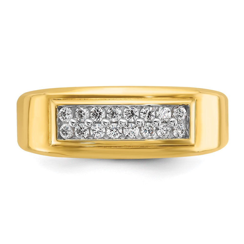 10k IBGoodman Men's Polished 2-Row Ring Mounting