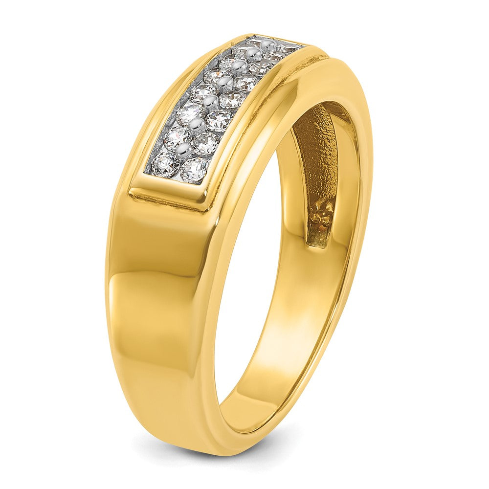 10k IBGoodman Men's Polished 2-Row Ring Mounting