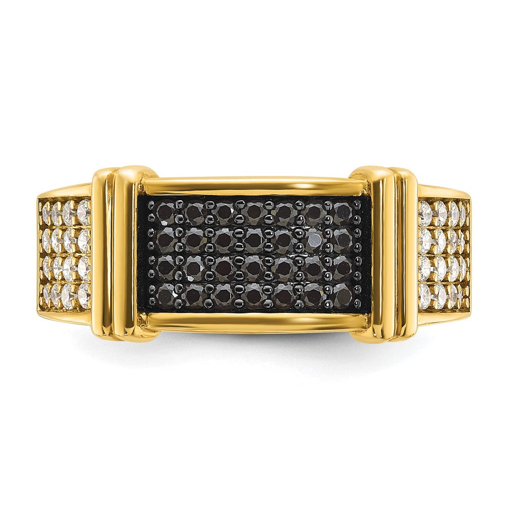 10ky IBGoodman Men's Black and White Diamonds w/ Black RH Complete Ring
