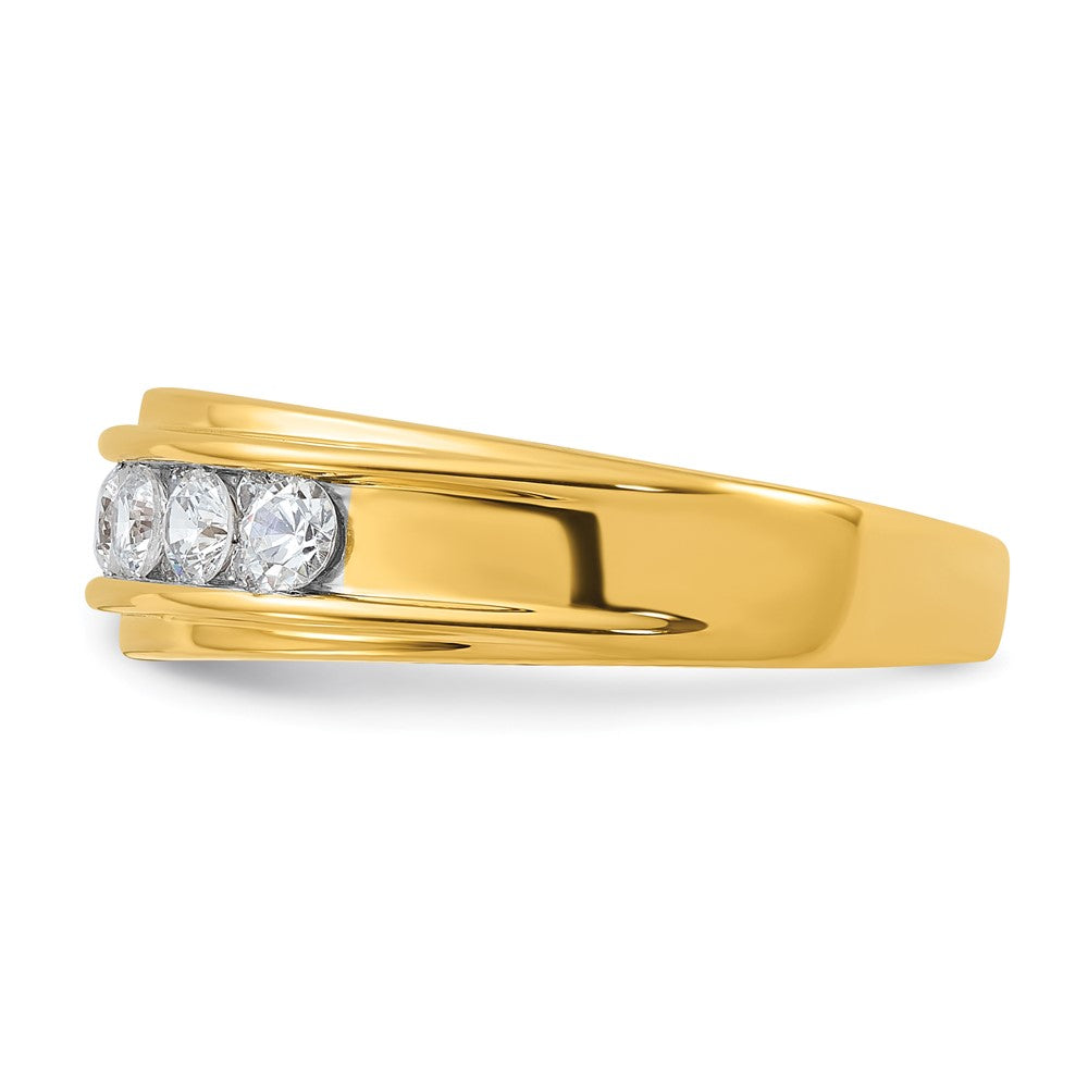 IBGoodman 14k 1 carat Lab Grown Diamond VS/SI+ G+ Seven Stone Complete Polished Men's Ring
