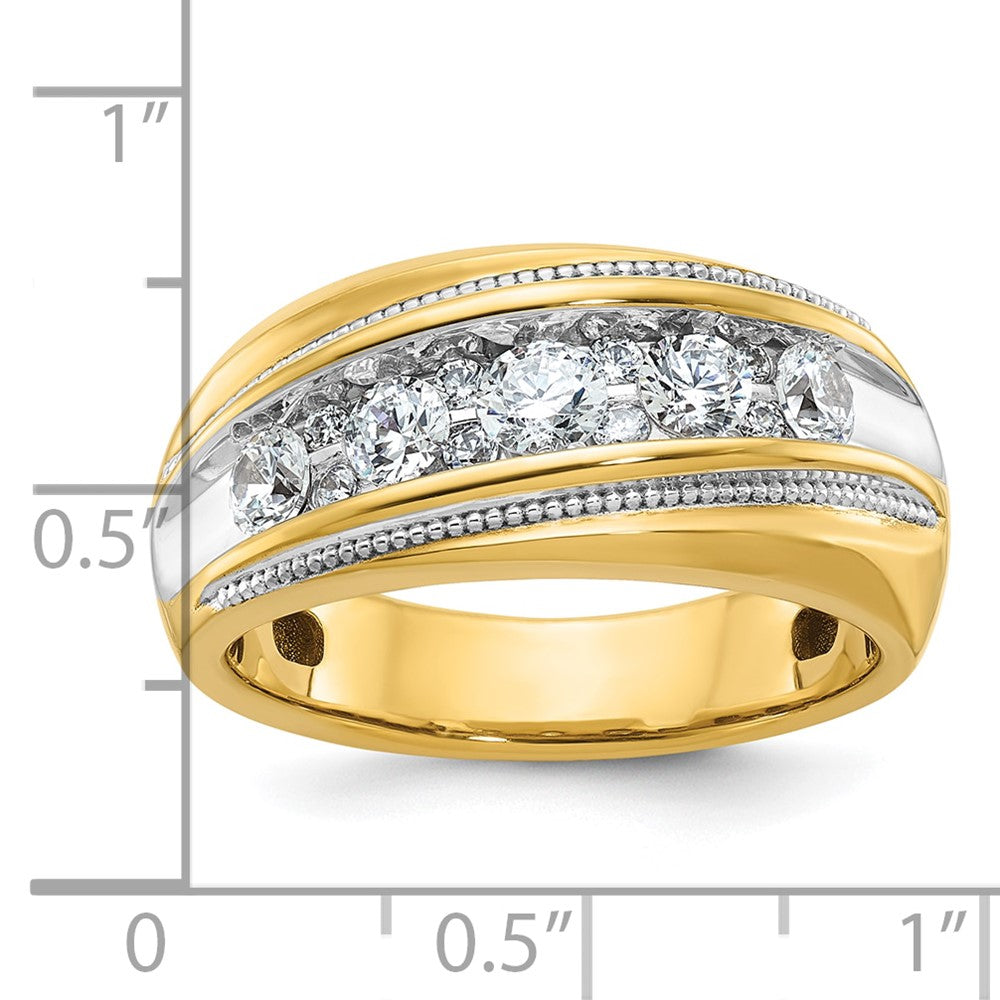 10k IBGoodman Men's Polished and Milgrain Ring Mounting