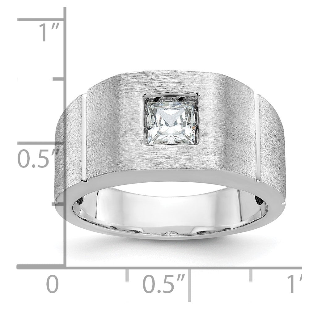 IBGoodman 14k White Gold 5/8 carat Lab Grown Diamond VS/SI+ G+ Complete Polished and Satin Men's Ring