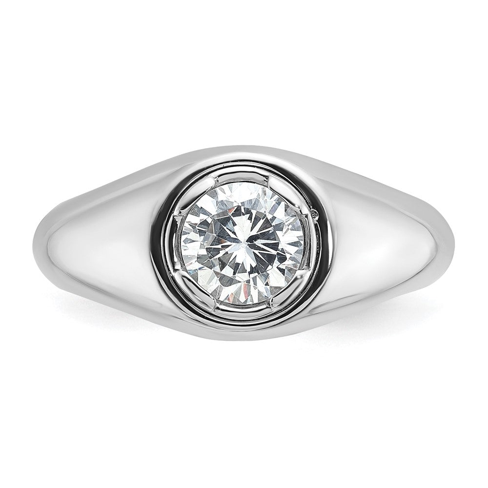 IBGoodman 14k White Gold 1 carat Lab Grown Diamond VS/SI+ G+ Round Complete Men's Ring