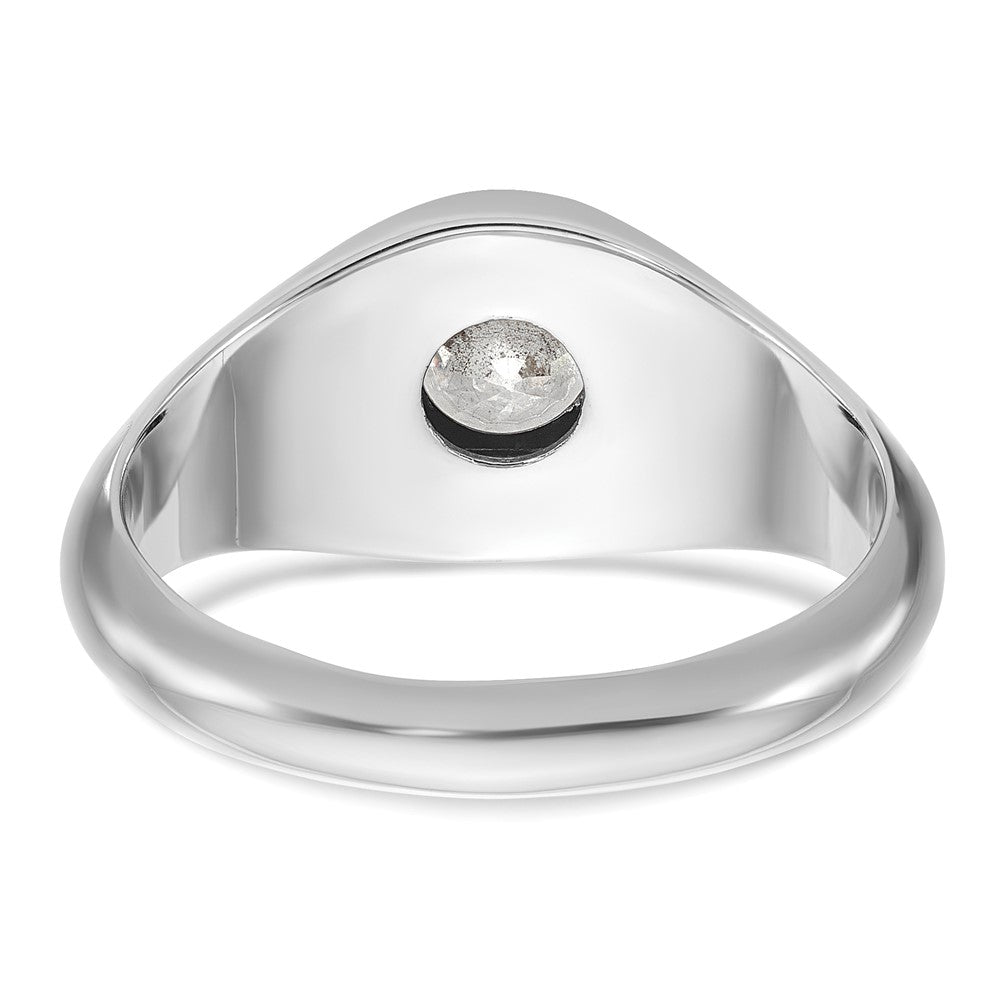 IBGoodman 14k White Gold 1 carat Lab Grown Diamond VS/SI+ G+ Round Complete Men's Ring