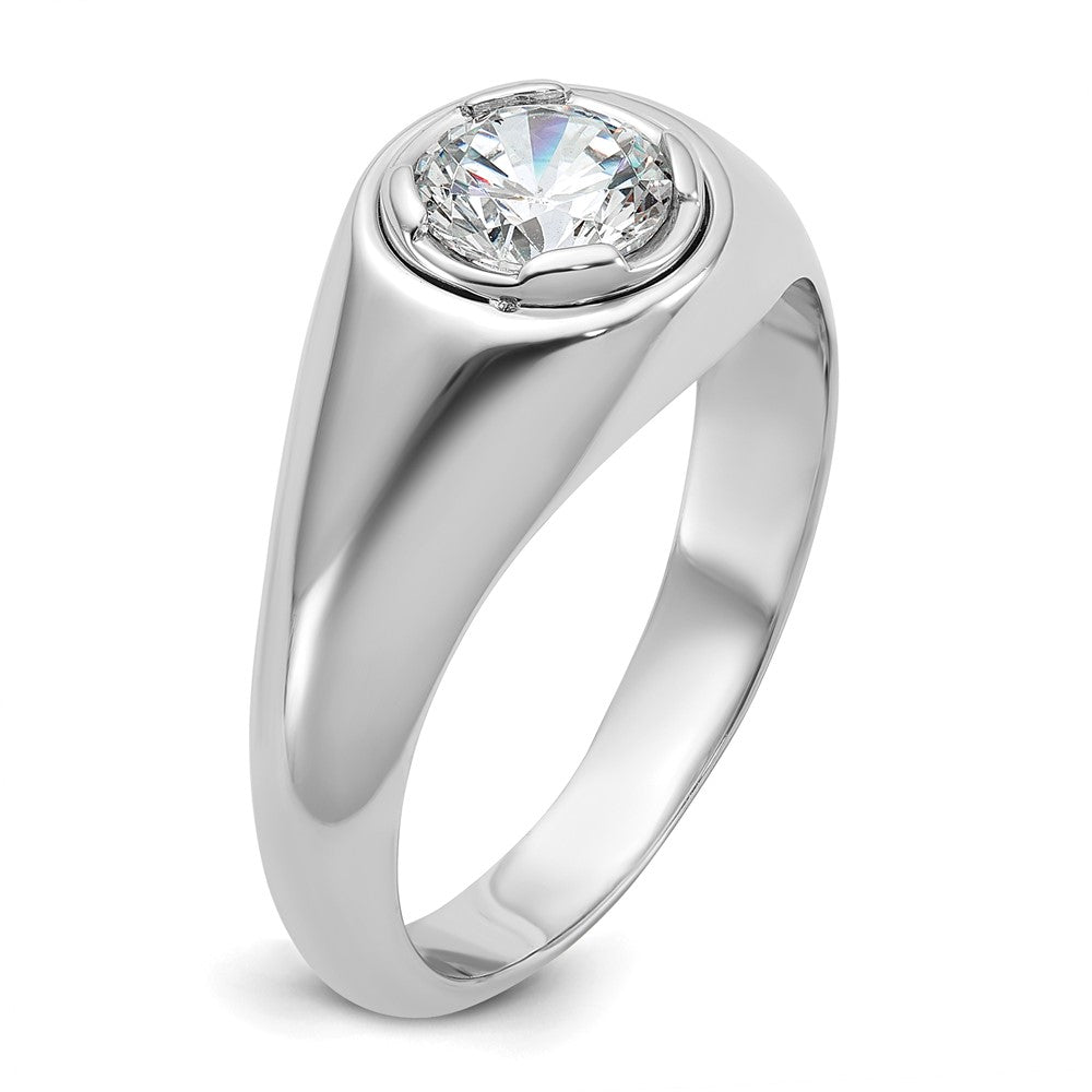 IBGoodman 14k White Gold 1 carat Lab Grown Diamond VS/SI+ G+ Round Complete Men's Ring