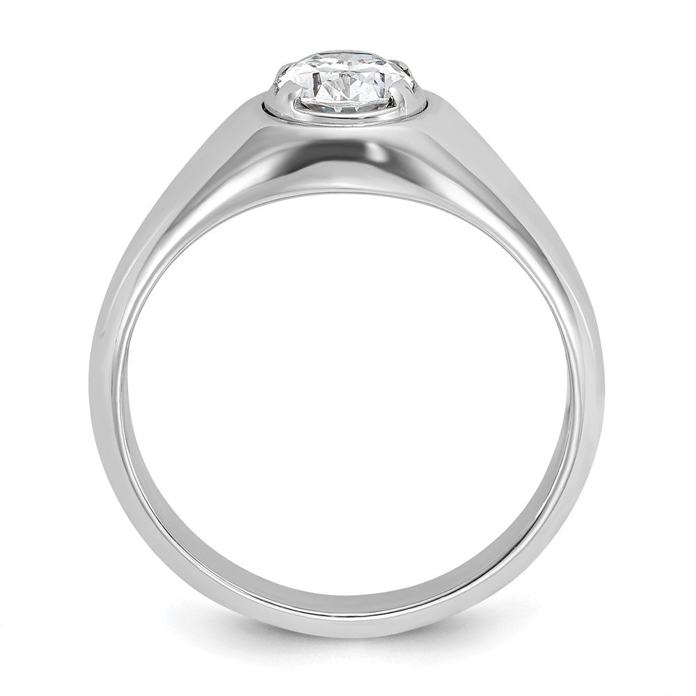 IBGoodman 14k White Gold 1 carat Lab Grown Diamond VS/SI+ G+ Oval Complete Men's Ring