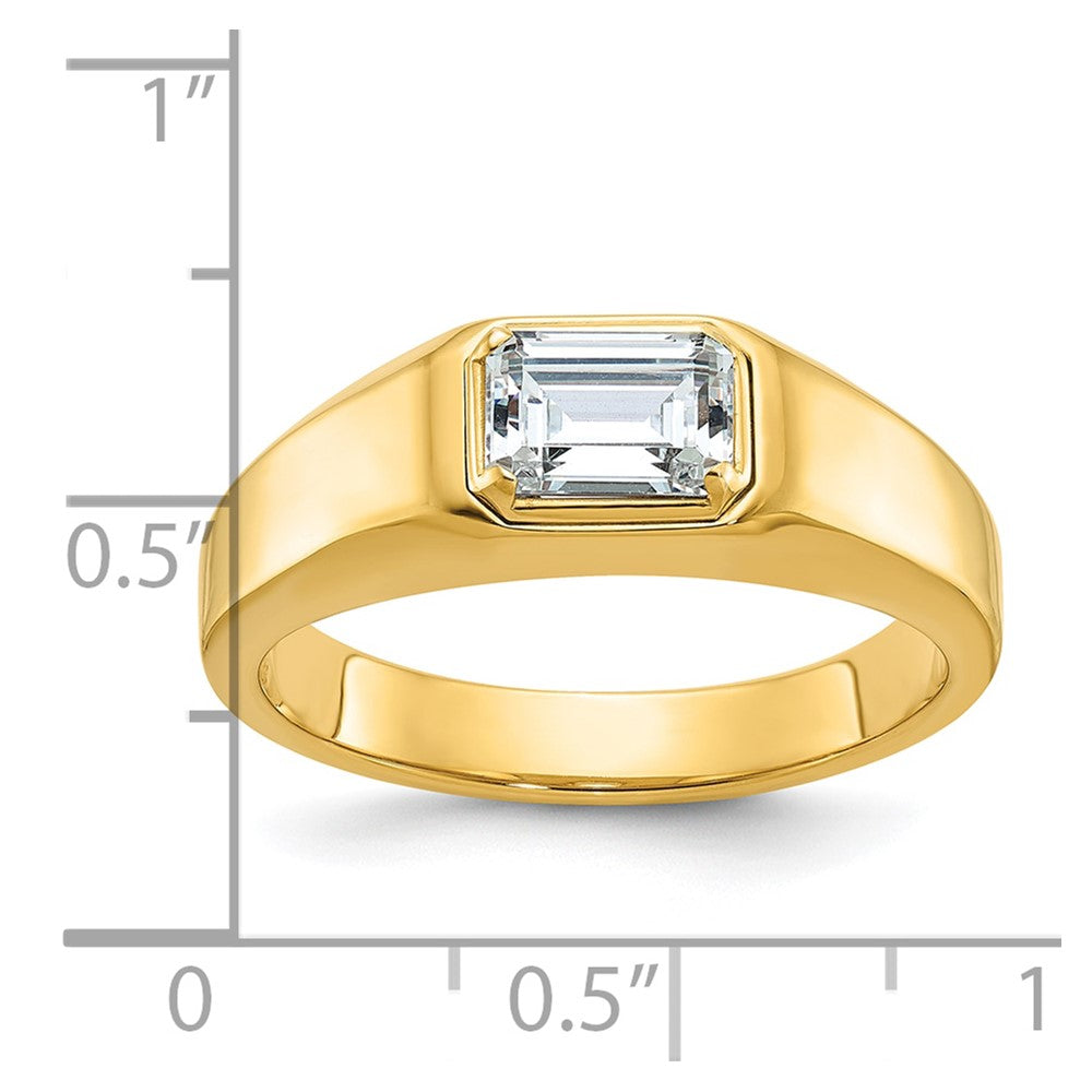 IBGoodman 14k 1 carat Lab Grown Diamond VS/SI+ G+ Emerald Complete Polished Men's Ring