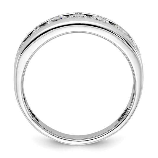 IBGoodman 14k White Gold 1 carat Lab Grown Diamond VS/SI+ G+ Seven Stone Complete Polished Men's Ring