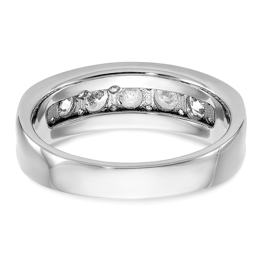 IBGoodman 14k White Gold 1 carat Lab Grown Diamond VS/SI+ G+ Seven Stone Complete Polished Men's Ring