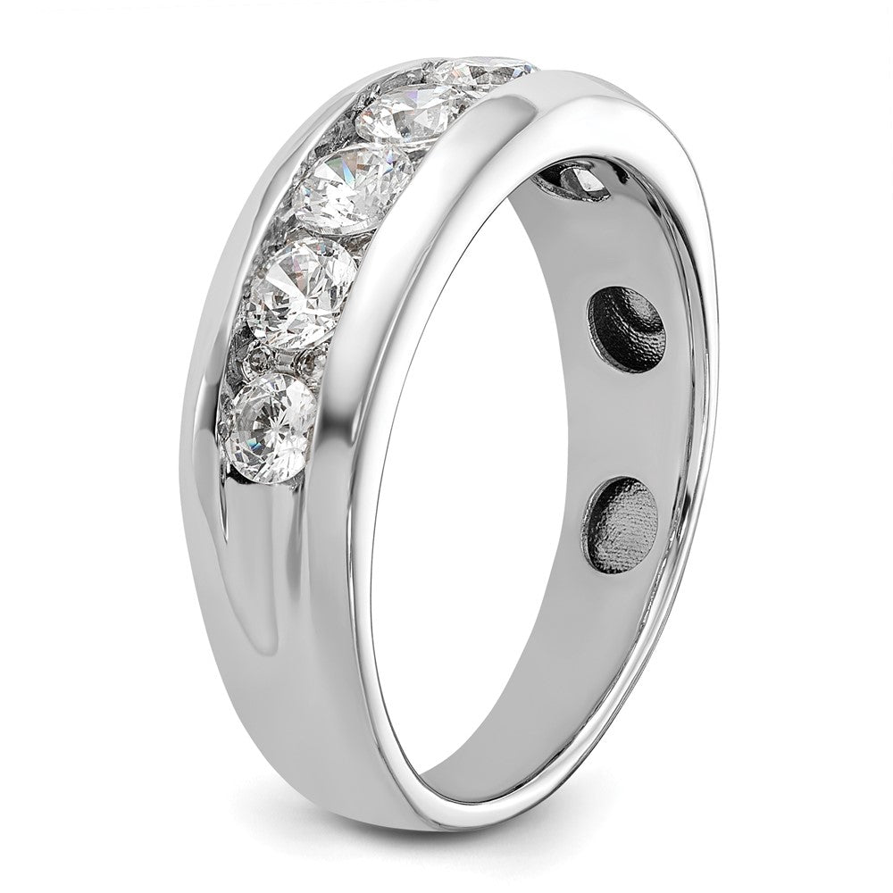 IBGoodman 14k White Gold 1 carat Lab Grown Diamond VS/SI+ G+ Seven Stone Complete Polished Men's Ring