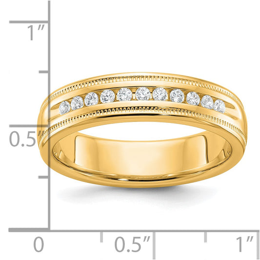 IBGoodman 10k Men's Polished and Milgrain 11-Stone 1/4 Carat A Quality Diamond Ring