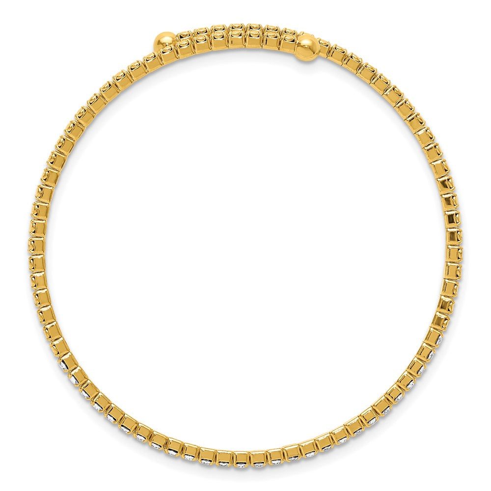 Flash Gold-tone Crystal Single Row Wrap Bracelet