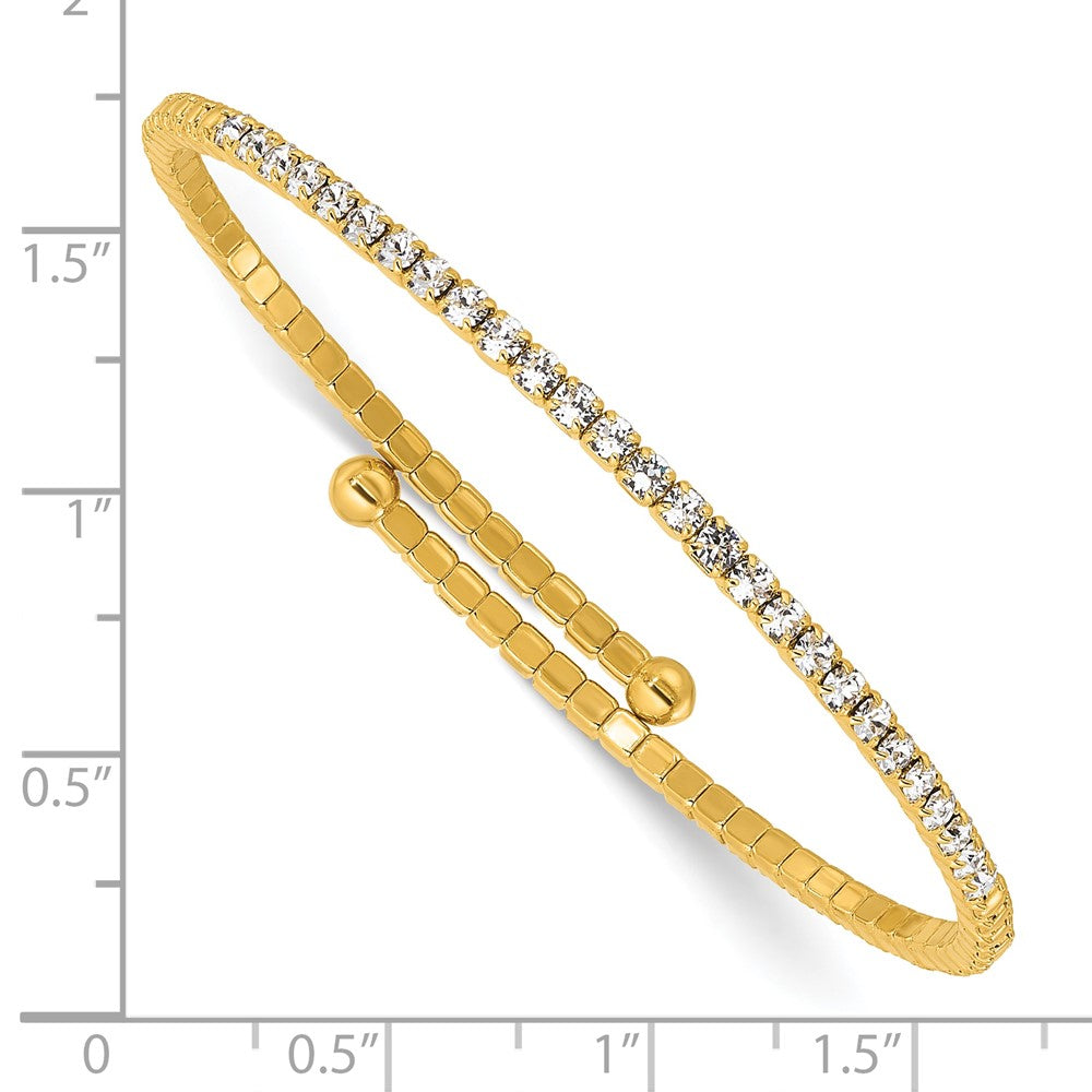Flash Gold-tone Crystal Single Row Wrap Bracelet