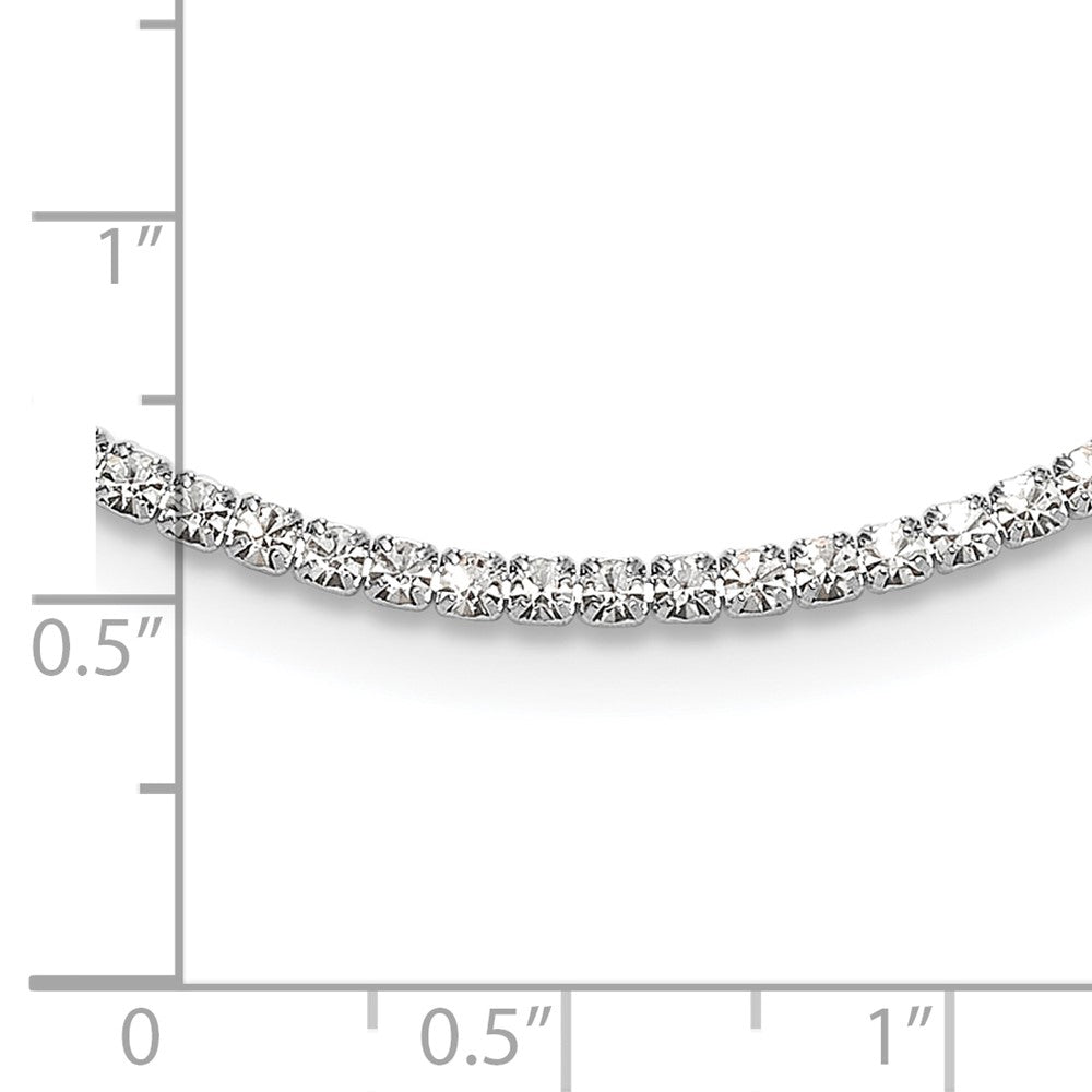 Silver-tone Polished Crystal 17.5in Necklace