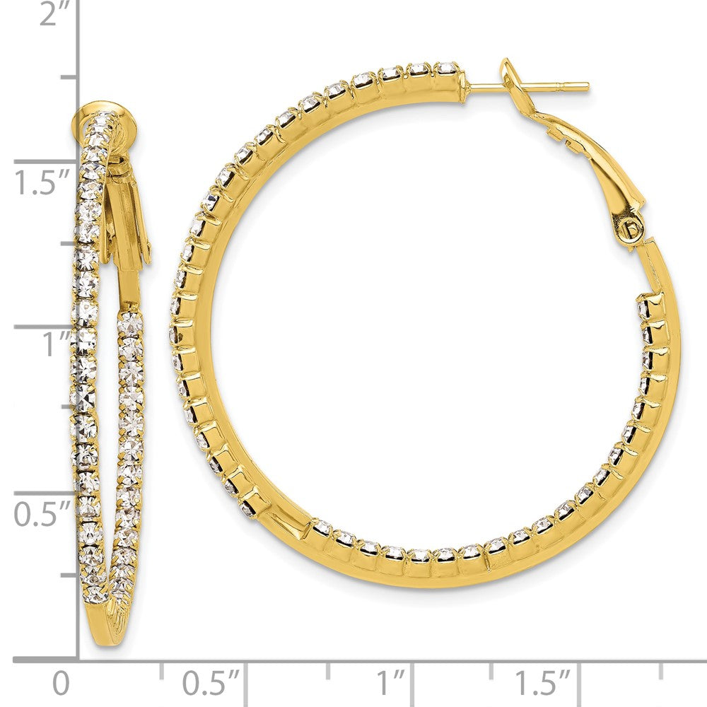 Flash Gold-tone Crystal In & Out Hoop Earrings