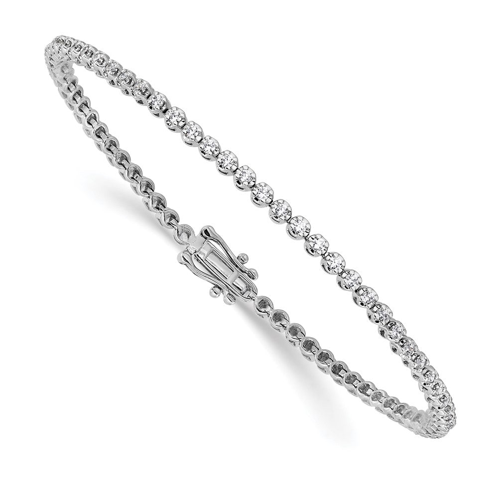 14k White Gold 1 carat Lab Grown Diamond VS/SI+ G+ Complete Round Tennis Bracelet