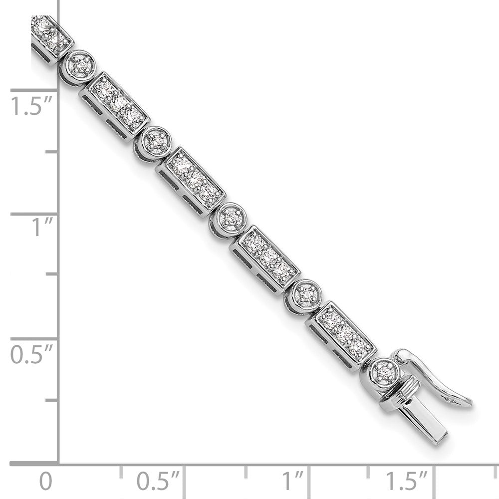 14k White Gold 1 3/8 carat Lab Grown Diamond VS/SI+ G+ Complete 7 inch Bracelet