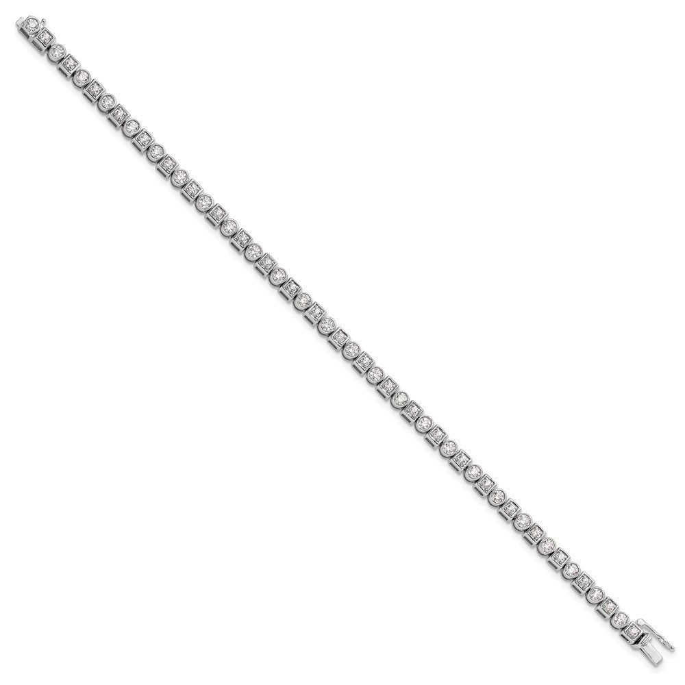 14k White Gold 2 1/8 carat Lab Grown Diamond VS/SI+ G+ Complete 6.75 inch Shapes Bracelet