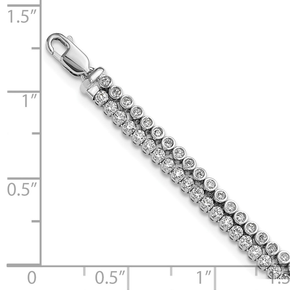 14k White Gold 2 7/8 carat Lab Grown Diamond VS/SI+ G+ Complete Double Strand 7.25 inch with 1 inch extension Bracelet