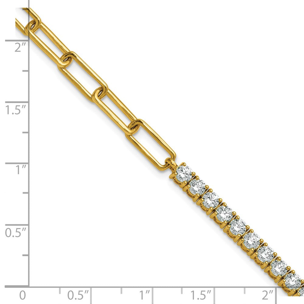 14k 3 3/4 carat Lab Grown Diamond VS/SI+ G+ Complete Half Paperclip 7 inch with 1 inch exension Bracelet