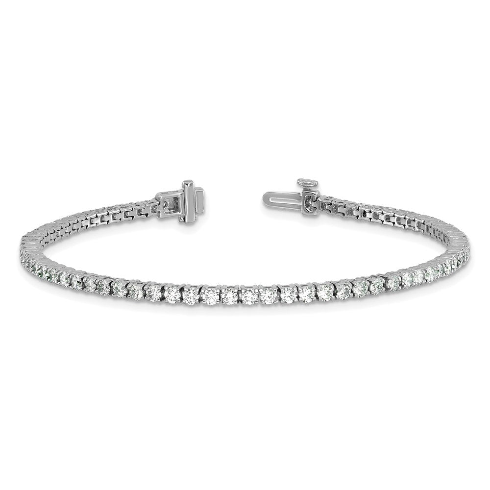 14k White Gold 2 3/4 carat Lab Grown Diamond VS/SI+ G+ Complete Tennis Bracelet