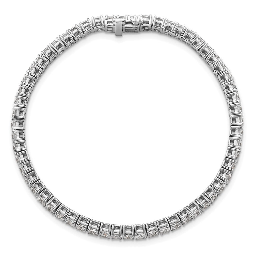 14k White Gold 7 carat Lab Grown Diamond VS/SI+ G+ Complete Princess Prong Set Tennis Bracelet