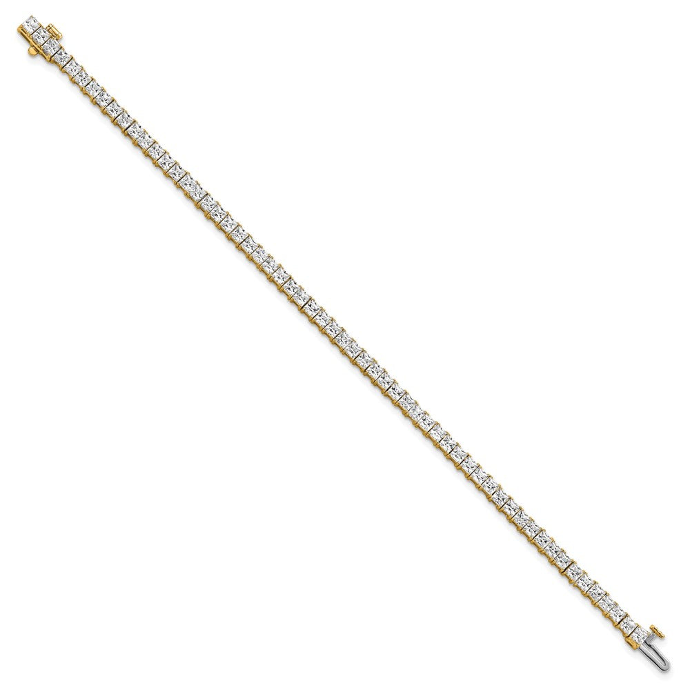 14k 7 carat Lab Grown Diamond VS/SI+ G+ Complete Princess Prong Set Tennis Bracelet