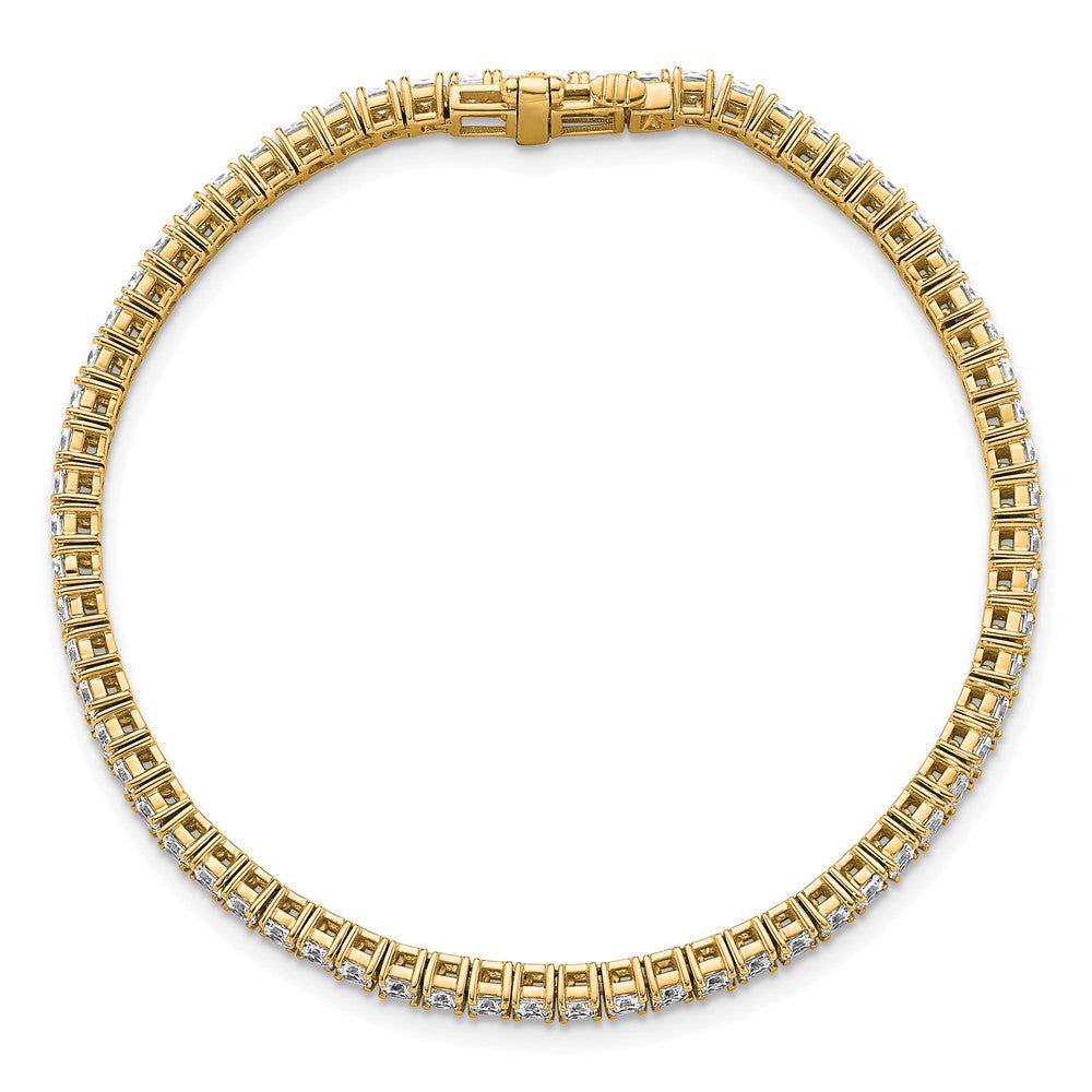 14k 5 carat Lab Grown Diamond VS/SI+ G+ Complete Princess Prong Set Tennis Bracelet