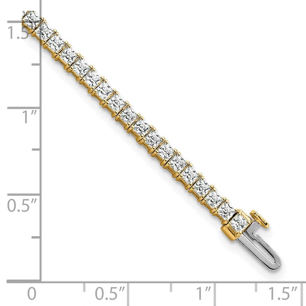 14k 5 carat Lab Grown Diamond VS/SI+ G+ Complete Princess Prong Set Tennis Bracelet