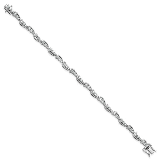14k White Gold 3 3/8 carat Lab Grown Diamond VS/SI+ G+ Complete 7 inch Bracelet