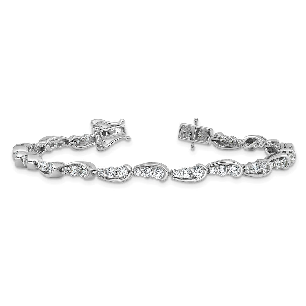 14k White Gold 3 3/8 carat Lab Grown Diamond VS/SI+ G+ Complete 7 inch Bracelet